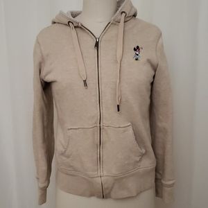 Disney Minnie Mouse Zipper Hoodie, Cream, Small